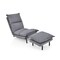 Modern Armless Accent Chair With Ottoman For Living Room-Grey